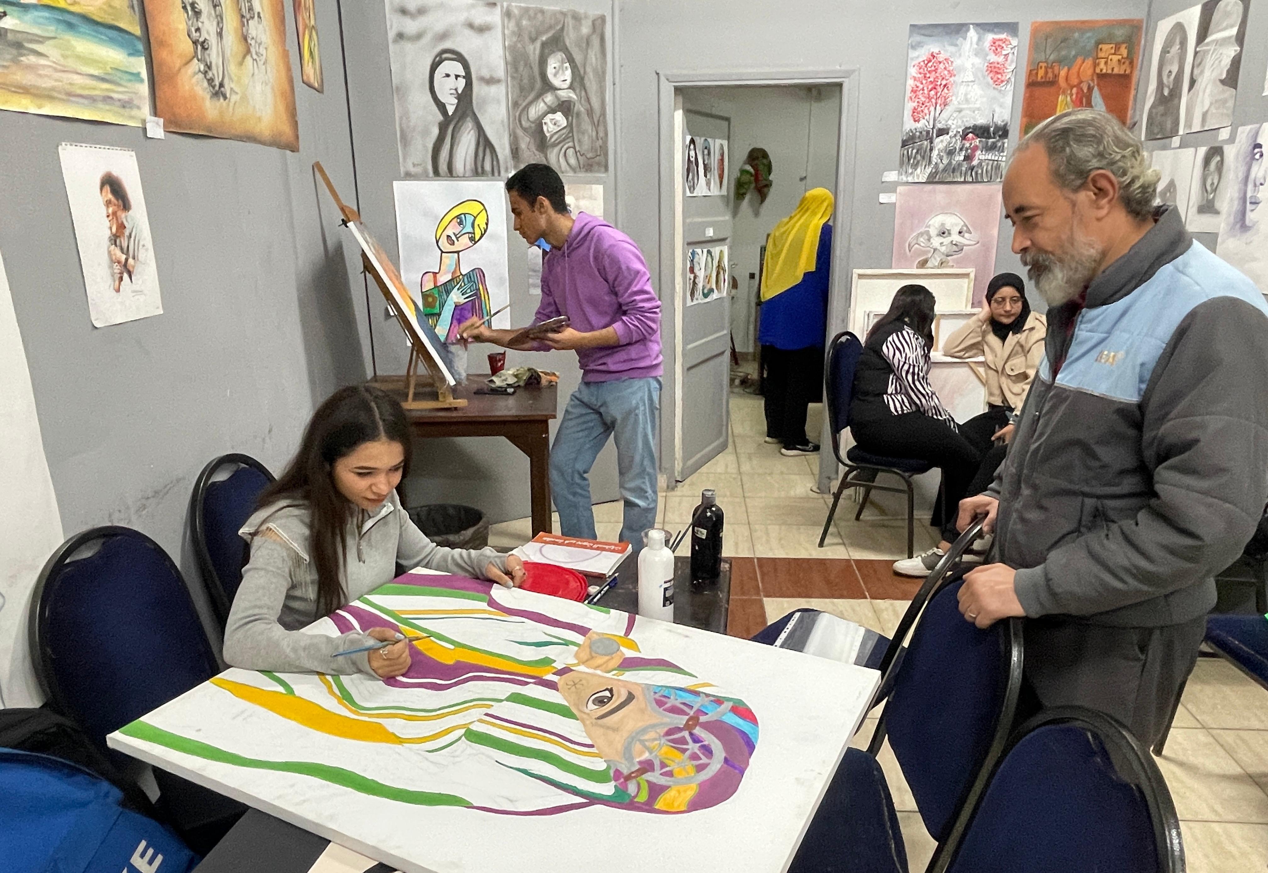 Preparations at Thebes Academy for the annual Fine Arts Exhibition